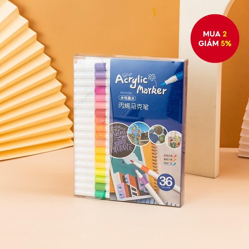 Bộ bút đánh dấu Acrylic 36 màu DIY vẽ và tô màu cho trẻ em