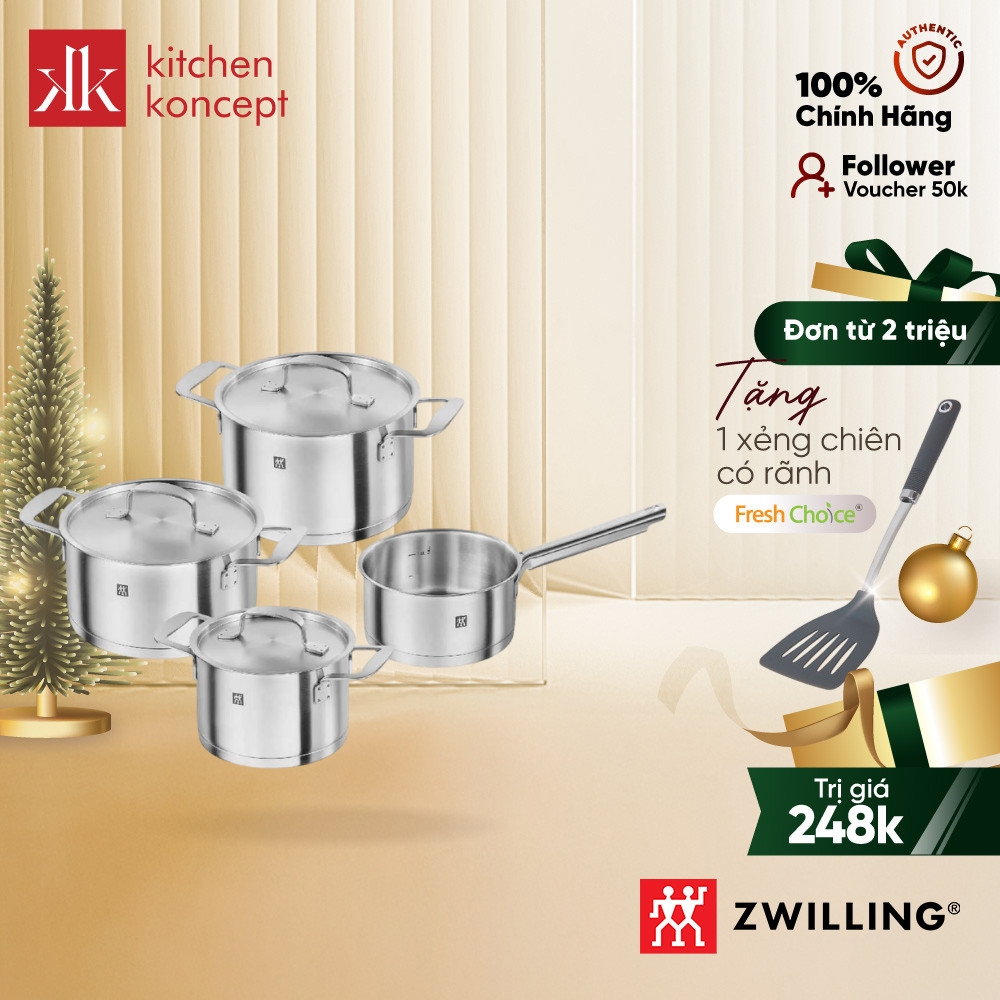 Bộ Nồi 3 Lớp 4 Món Zwilling Base (1.5L; 2L, 3L, 3L, 3.5L)