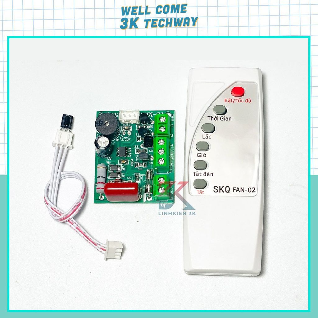 Mạch Quạt Từ Xa FAN01, Bo Quạt Đa Năng Hồng Ngoại, Mạch Điều Khiển Từ Xa FAN-01 (Thay Thế QT311)