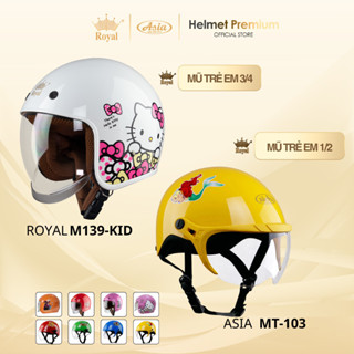 Mũ Bảo Hiểm Trẻ Em Royal M139 KID và Asia MT103 Chính Hãng Chống Nắng An Toàn Bảo Hành 12 Tháng 