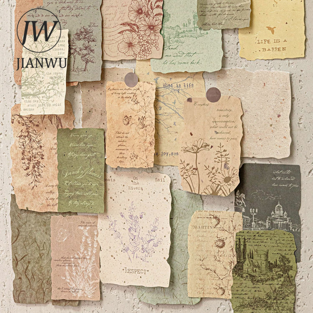 JIANWU Great Artist 's Notebook Series Vintage Tree Phong Cảnh Cắt Kéo Sổ Lưu Niệm Chất Liệu Giấy Sá