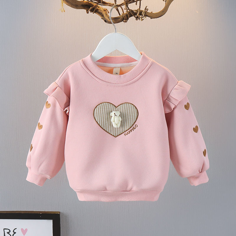 Bé Gái Áo Mỏng Lông Cừu Mùa Đông Quần Áo Sang Trọng Cho Bé Thu Đông Đáy Áo Sơ Mi 6 Trẻ Sơ Sinh Tập Đ