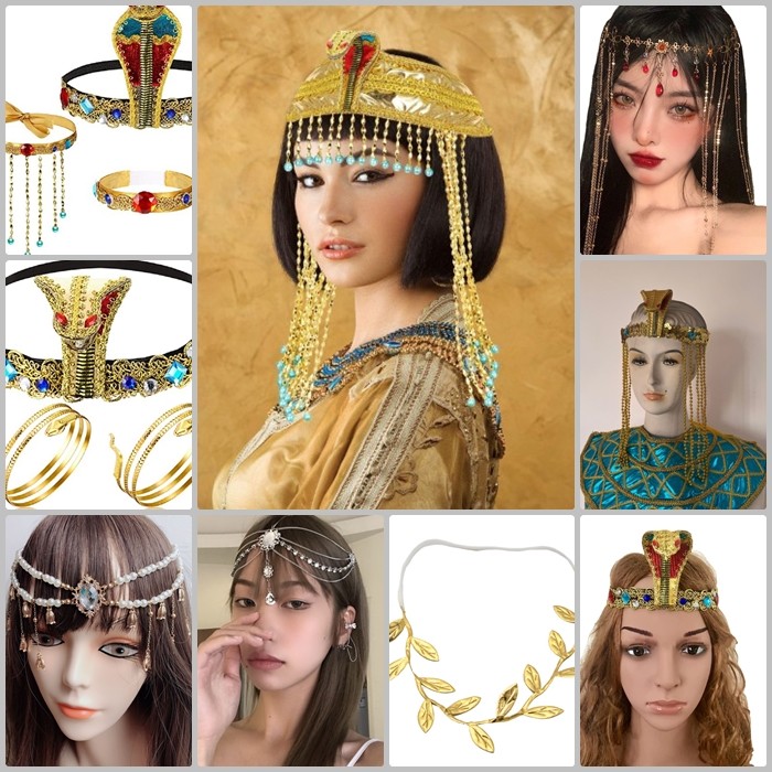 Thiết bị trang trí đầu Mũ nón Hy Lạp La Mã Ah Ấn Độ Cleopatra Ai Cập ac36 / ac21