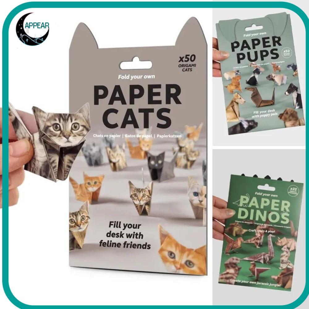 APPEAR DIY Paper Cats Kit, Creative Cat Lovers Cute Kitten Origami Papercraft Kits, Quà tặng Trang t