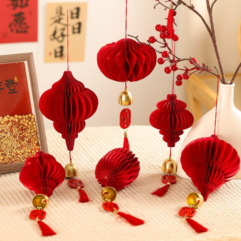 Handmade Tổ Ong Đèn Lồng 3D Origami Lễ Hội Giấy Nghệ Thuật - Lễ Hội Mùa Xuân Truyền Thống Trung Quốc