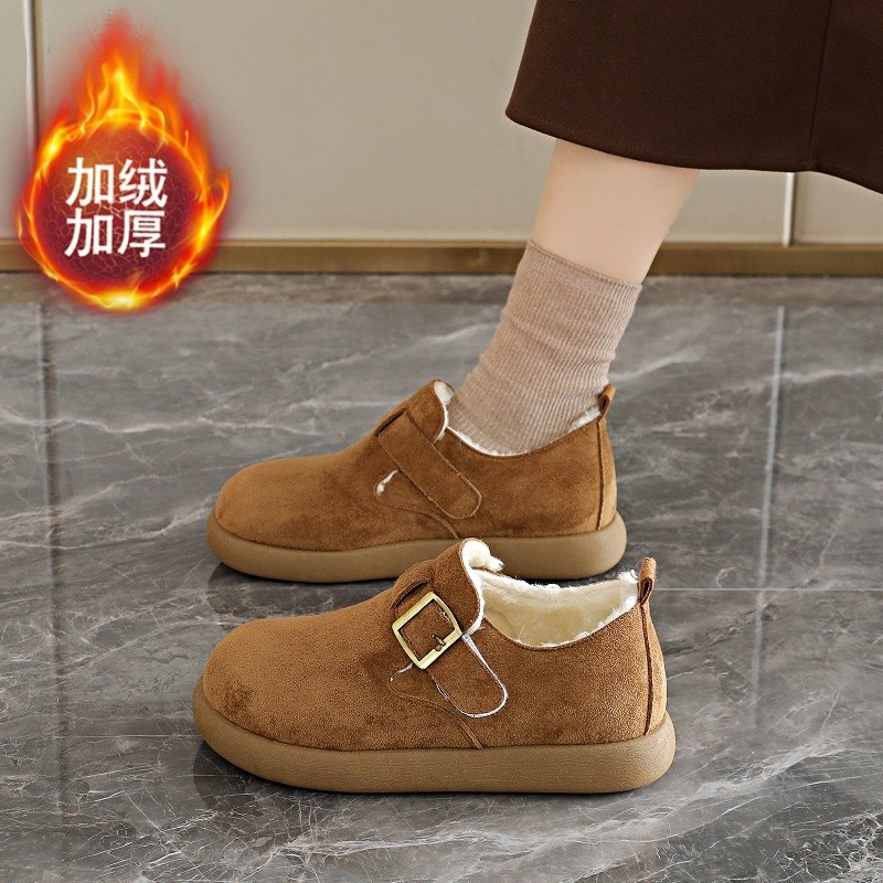 Women's Flat Fashion Korean Style Casual Cotton Shoes Velvet Small Potato Women's Shoes