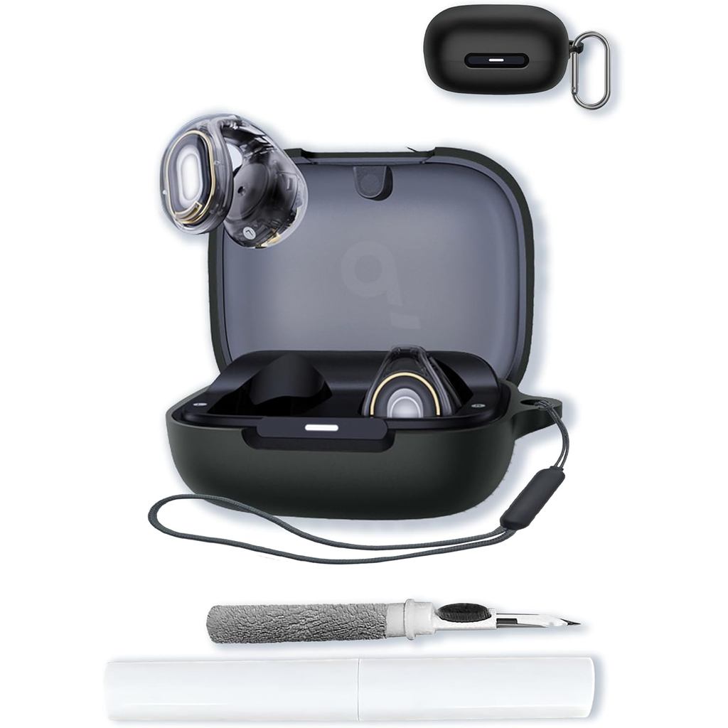 Ốp Lưng Cho Tai Nghe Soundcore C40i, Bảo Vệ Mềm, Chống Sốc, Vỏ Silicon BOVUGAC Có Móc Khóa & Bộ Dụng