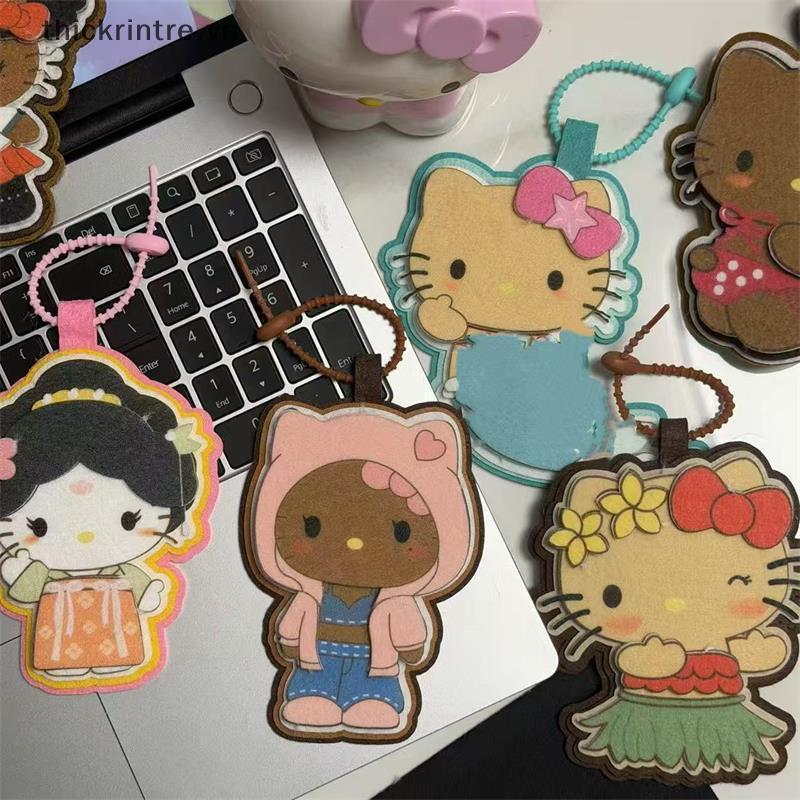 THI Lướt Bikini Hello Kitty Thẻ Hành Lý Chống Mất Thẻ Trang Trí Dễ Thương Hawaii Hello Kitty Thẻ Nhậ
