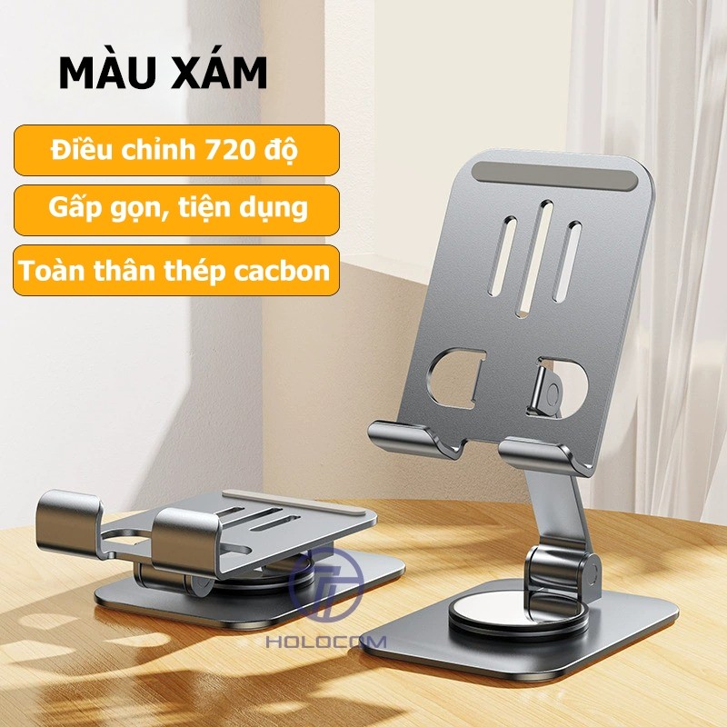 Giá Đỡ Điện Thoại Để Bàn K61 K4 Đa Năng Xoay 360 Độ Đế Nặng Chắc Chắn, Kệ Đỡ Điện Thoại Đa Năng