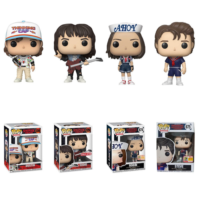 Stranger Things Ngoại Vi Các Bức Tượng Nhỏ Đồ Chơi Dustin Steve Eddie Robin Các Bức Tượng Để Bàn Tra