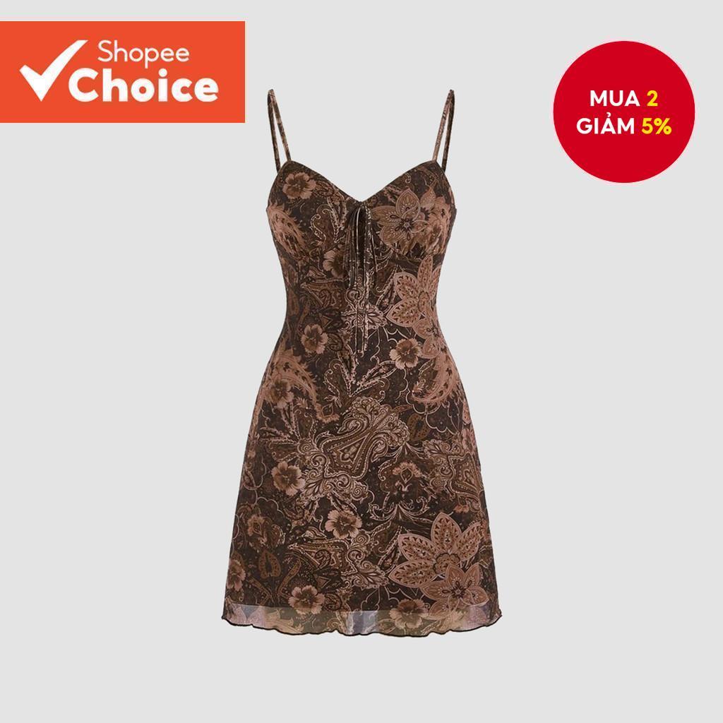 Đầm thường ngày dành cho nữ Họa tiết hoa tương phản Đầm mùa hè / mùa xuân L125AD473