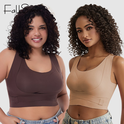 FallSweet Plus Size - Áo Ngực Thể Thao Không Dây, Chống Chảy Xệ, Thiết Kế Tiện Lợi Cho Tư Thế Thoải Mái