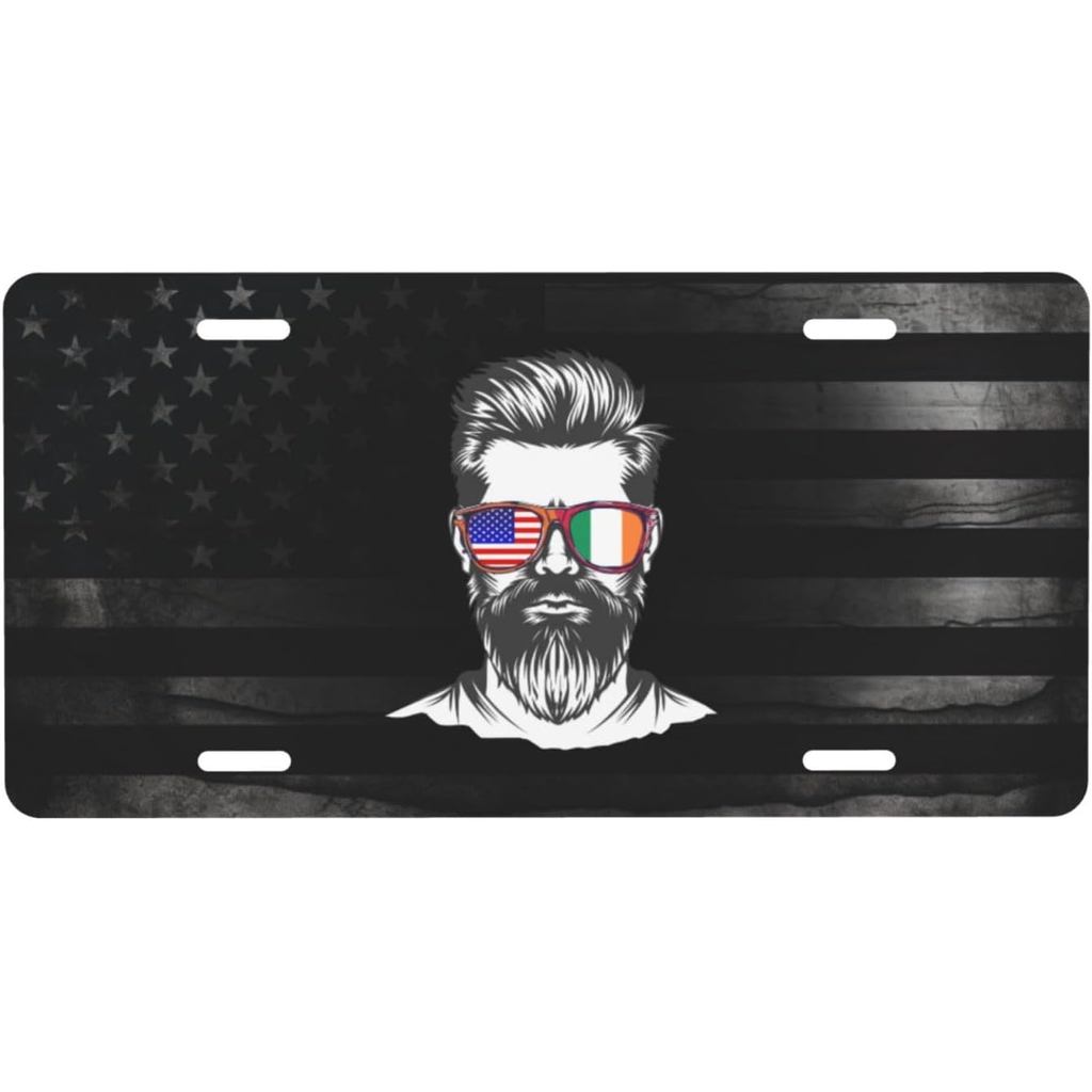 Ireland American Half Flag Boy USA Ireland Biển số nhôm phía trước Thích hợp Chơi ngoài trời 6 X 12 