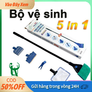 【COD】Bộ Vệ Sinh Bể Cá Cao Cấp 5 Trong 1 - Thiết Kế Thông Minh - Dụng Cụ Chăm Sóc Hồ Cá Toàn Diện