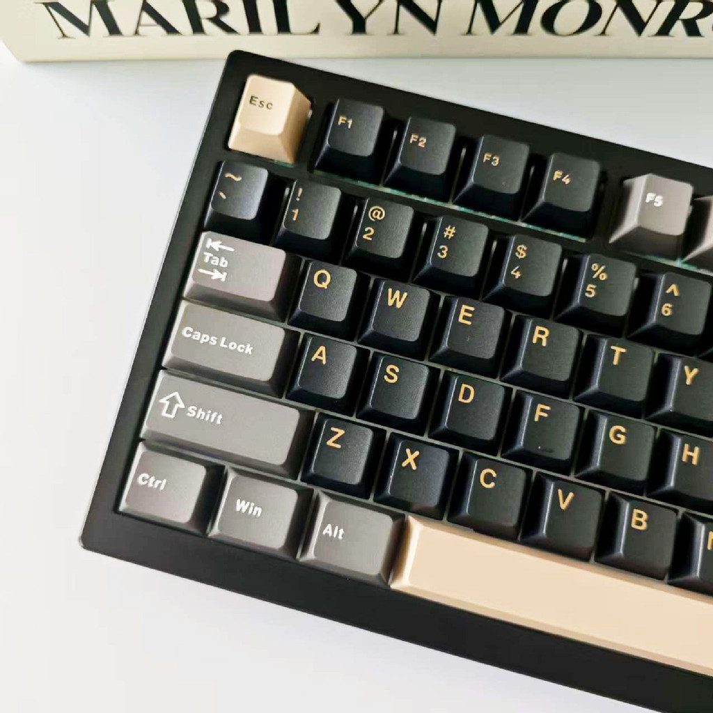 Obsidian Black Cherry Profile PBT Keycaps Double Shot Custom Keycaps 128 phím cho bàn phím cơ