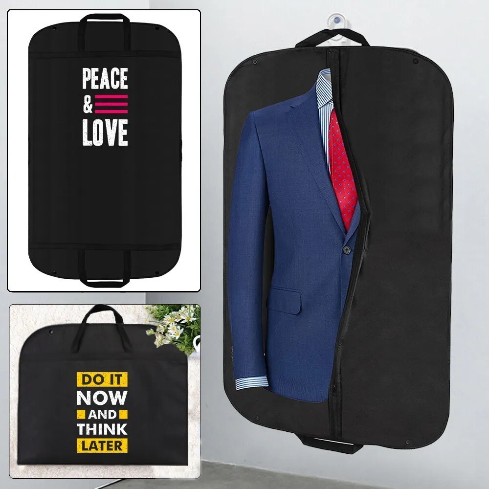 Dustproof Clothing Covers Western Suit Dust Cover Phrase Print Coat Storage Bag Protector  Closet Or