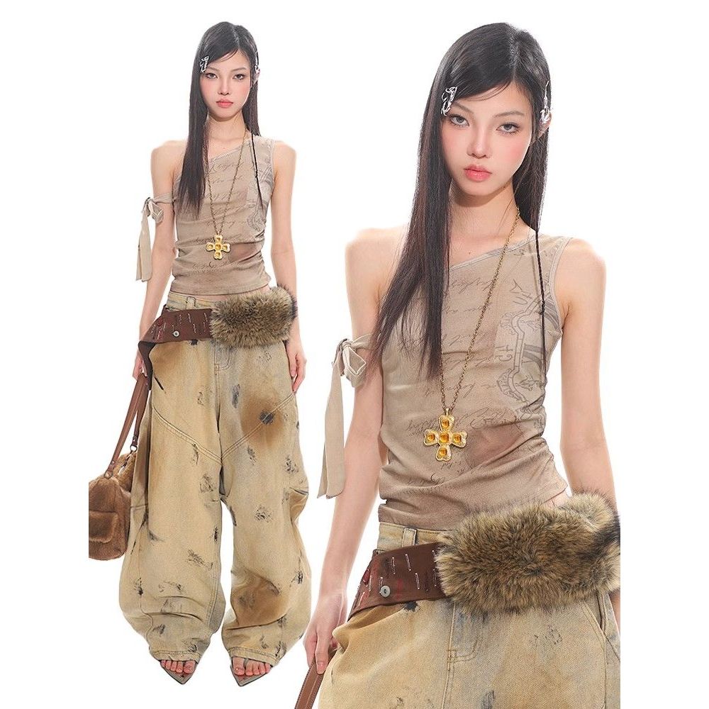 Thắt lưng lông thú phong cách punk, phụ kiện hotgirl Y2K phù hợp mọi outfit - 2025