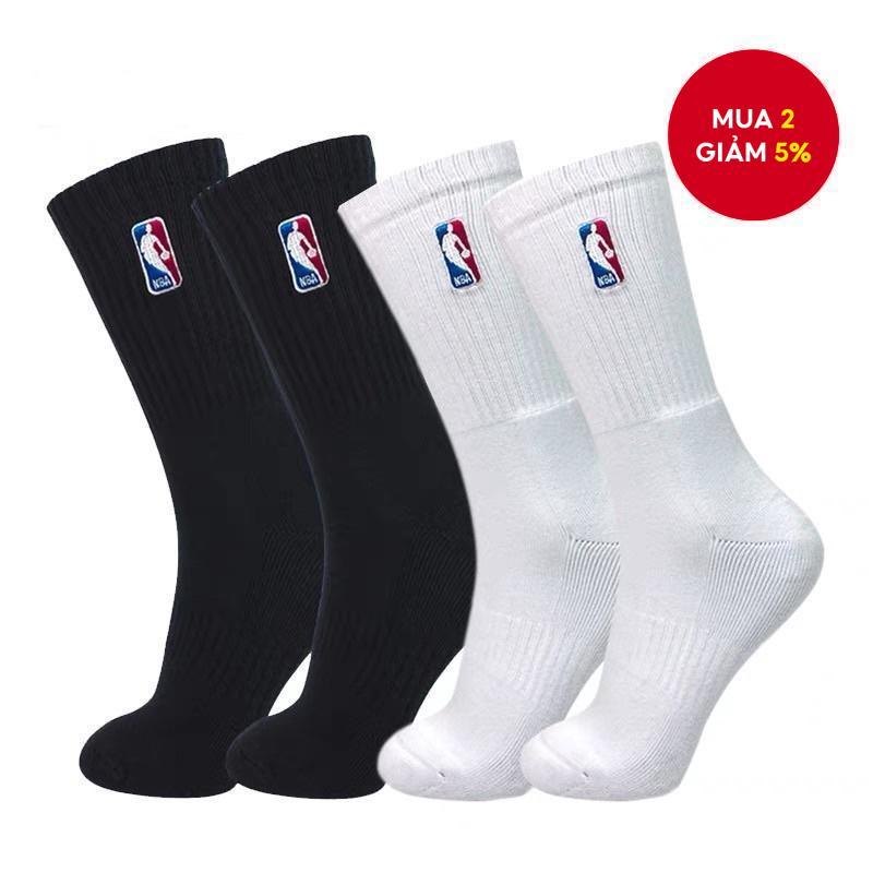 Tất Nam Giữa Tất Elite Tất Bóng Rổ Tất Cao Cấp Tất Thể Thao (Trắng / Đen)