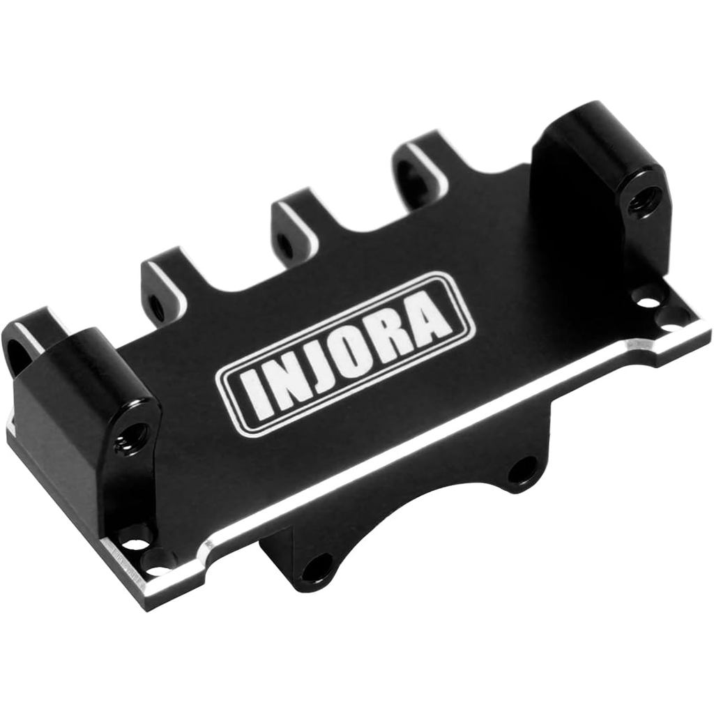 INJORA Nhôm CNC gắn Servo có thể điều chỉnh để nâng cấp bánh xích RC Axial SCX24 1 / 24 (Đen)
