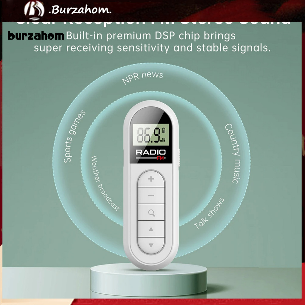 Bur Di Động Fm Radio Chạy Fm Radio Di Động Mini Fm Radio Có Màn Hình Lcd Và Tai Nghe Chip Lọc Dsp Tố