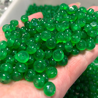 ((20 cái/gói) Hạt abacus ngọc bích Jade 8mm khóa an toàn - Nguyên liệu làm vòng tay