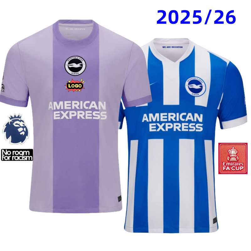 Áo bóng đá nam Brighton sân nhà và sân khách mùa giải 2025/26