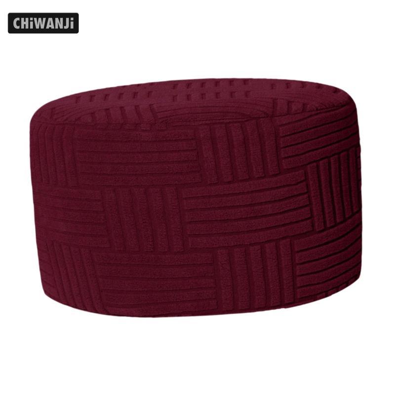 Vỏ Ottoman Màu Trơn Chống Trơn Trượt Dày Ottoman Slipcover Chân Phân Bao Tròn Ottoman Bảo Quản Bao C