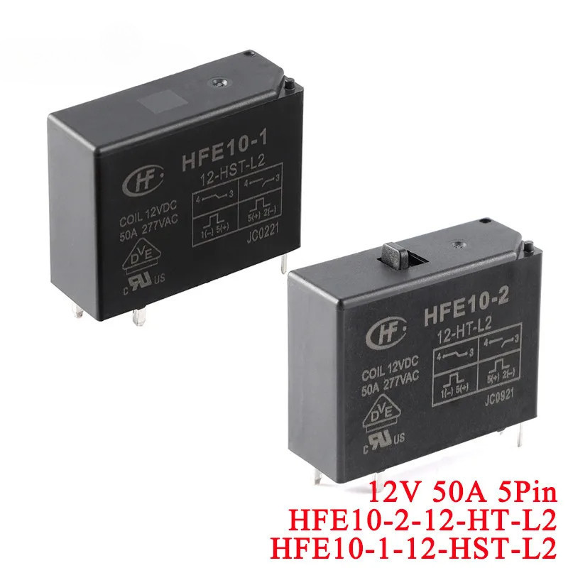 2 Cái / 1 Pc HFE10 Rơle từ tính công suất cao HFE10--2-HT-L2 HFE10--1-12-HST-L2 12VDC 5 Pin DC 12V 5
