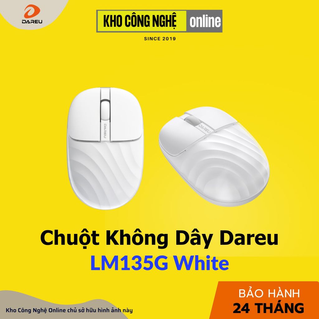 Chuột không dây DAREU LM135G - White (Hàng Chính Hãng)