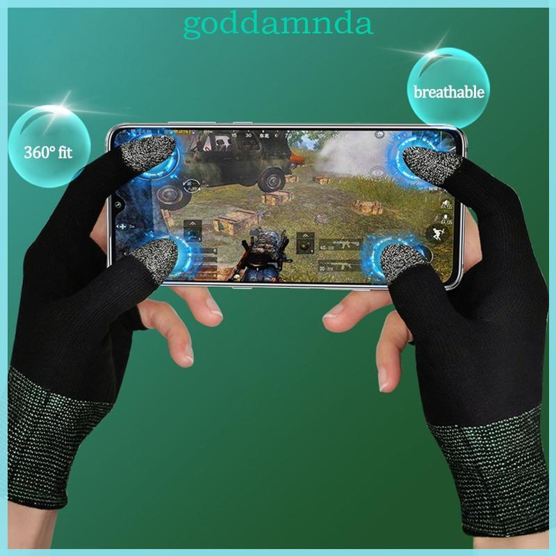 1 Pair Two-finger Gaming Finger Sleeve Mobile Game Glove for Touch Screen Finger