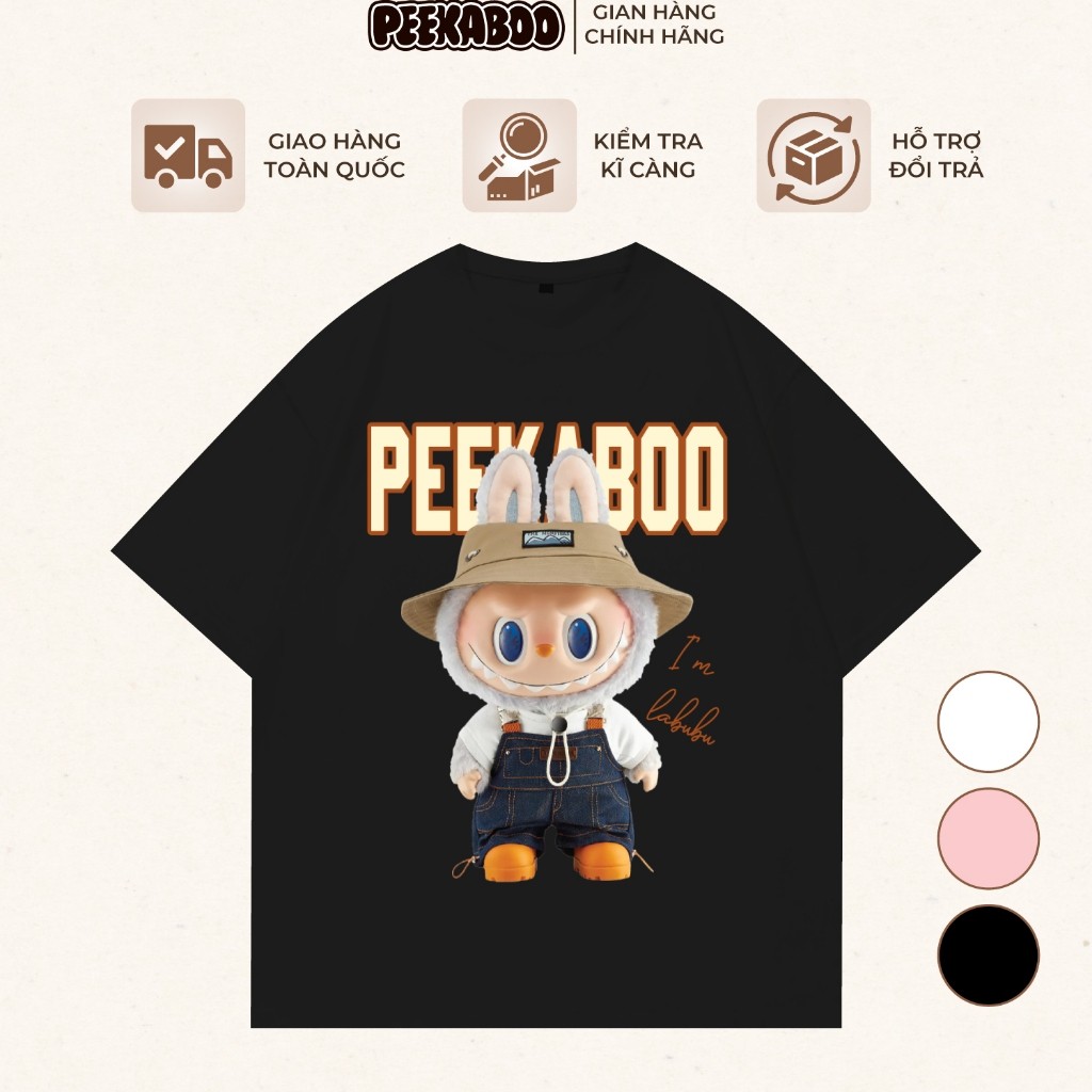 Áo Thun Cộc tay Labubu Peekaboo Form Unisex Áo Phông Boi Phố hottrend mới nhất
