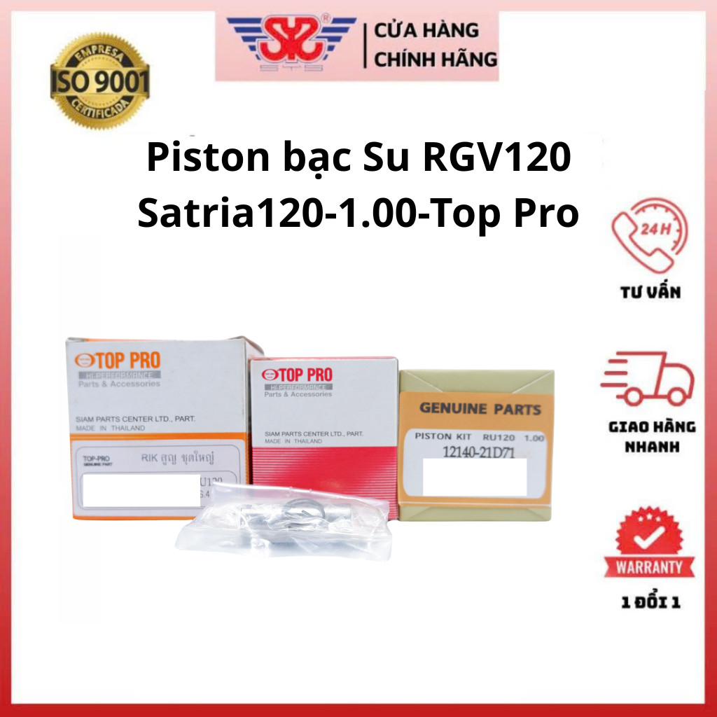 Piston bạc sport | Piston sét măng xipo RGV 120, Satria 120 Cos 4 chính hãng TOP Pro 12110-21D71