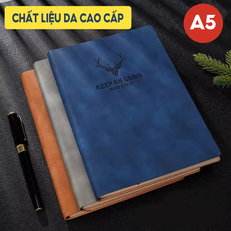 Sổ Tay Ghi Chú A5 200 Trang – Vở Kẻ Ngang Bìa Da PU Cao Cấp, Quà Sinh Nhật Thiết Thực
