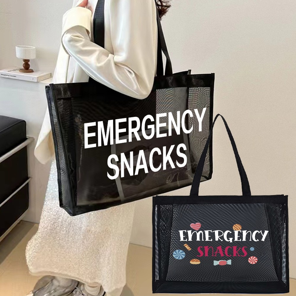 Tote Bags Women Wallets Travel Storage Bags Handbag Organizer Grid Package Snack Printing Series