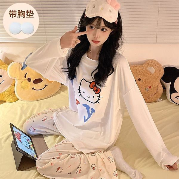 nightgowns winter pajamas Quần Áo Thu Đông Cho Bé Gái Thoải Mại, Có Miếng Lót Ngực - Bộ Đồ Ngủ Thời 