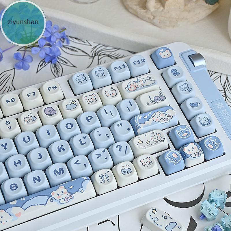 Ziyunshan 140 Phím Mèo Dễ Thương Thỏ Chó Con Gấu Chủ Đề Keycaps MOA Profile PBT Key Caps Kit Cho 61 