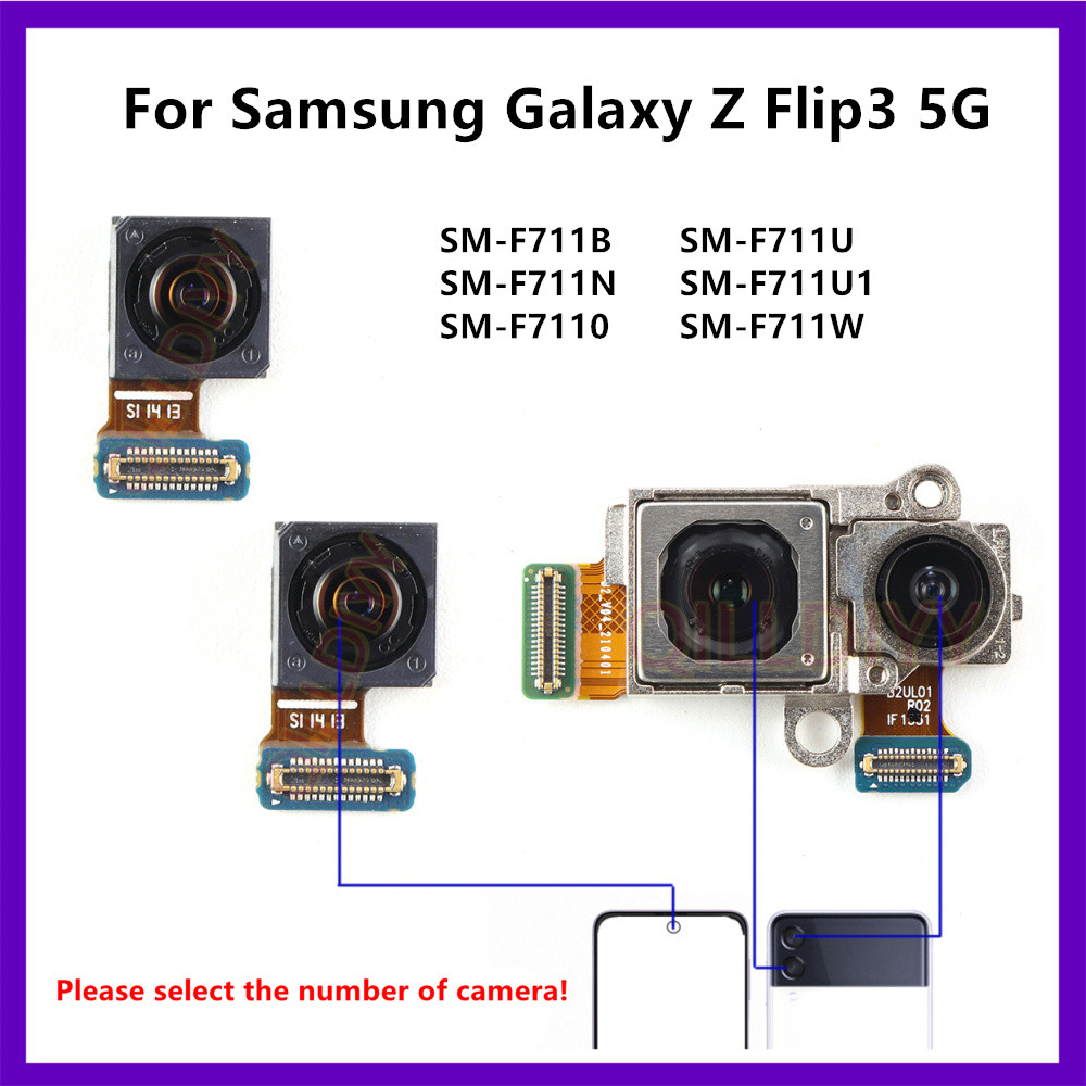 Camera Sau Cho Samsung Galaxy Z Flip3 5G SM-F711B F711N F711U Mặt Trước Lớn Đơn Mặt Sau Camera Mô Đu