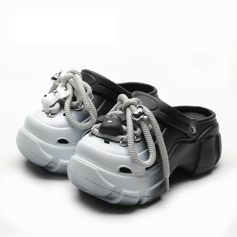 Thick sole hole shoes for women's summer new style, non-slip, deodorant, eva head, height-increasing