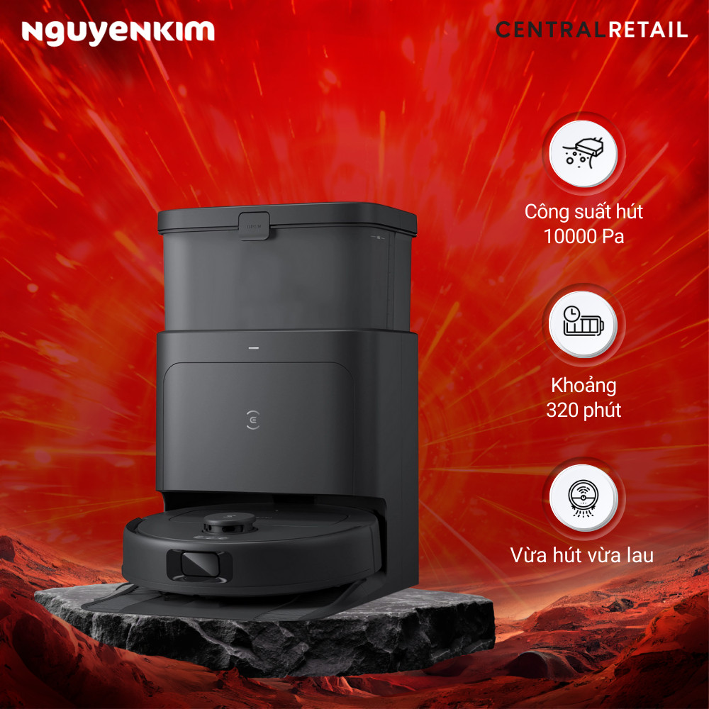 Robot hút bụi lau nhà Ecovacs N30 Pro Omni (Đen)