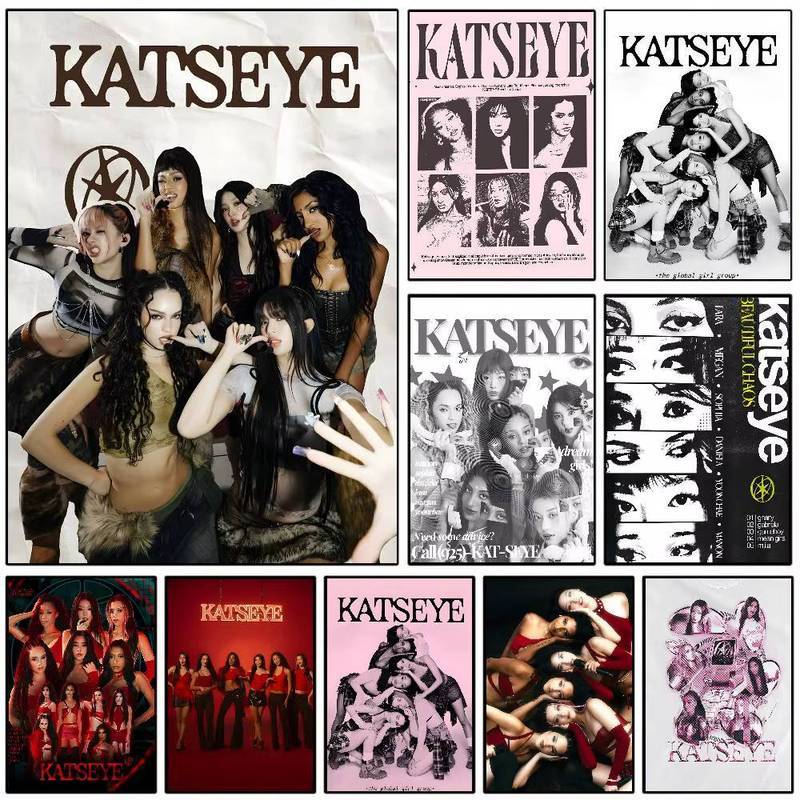Hợp Thời Trang K Katseye K Pop Canvas Tranh Ban Nhạc Poster Phong Cách Đồ Họa Cho Nhà Hiện Đại Thiếu