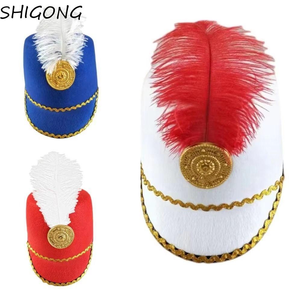 SHIGONG Marching Band Hat, Dress Up Sun Protection Mũ đồng phục, Mũ sành điệu Circus Ringmaster Vint