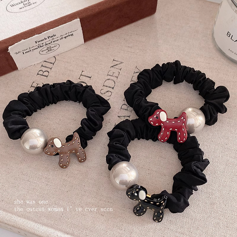 Dây Cao Su Phụ Kiện Tóc Nữ Đơn Giản Dễ Thương Băng Đô Da Thời Trang Phù Hợp Với Đuôi Ngựa Đỏ Hàn Quố