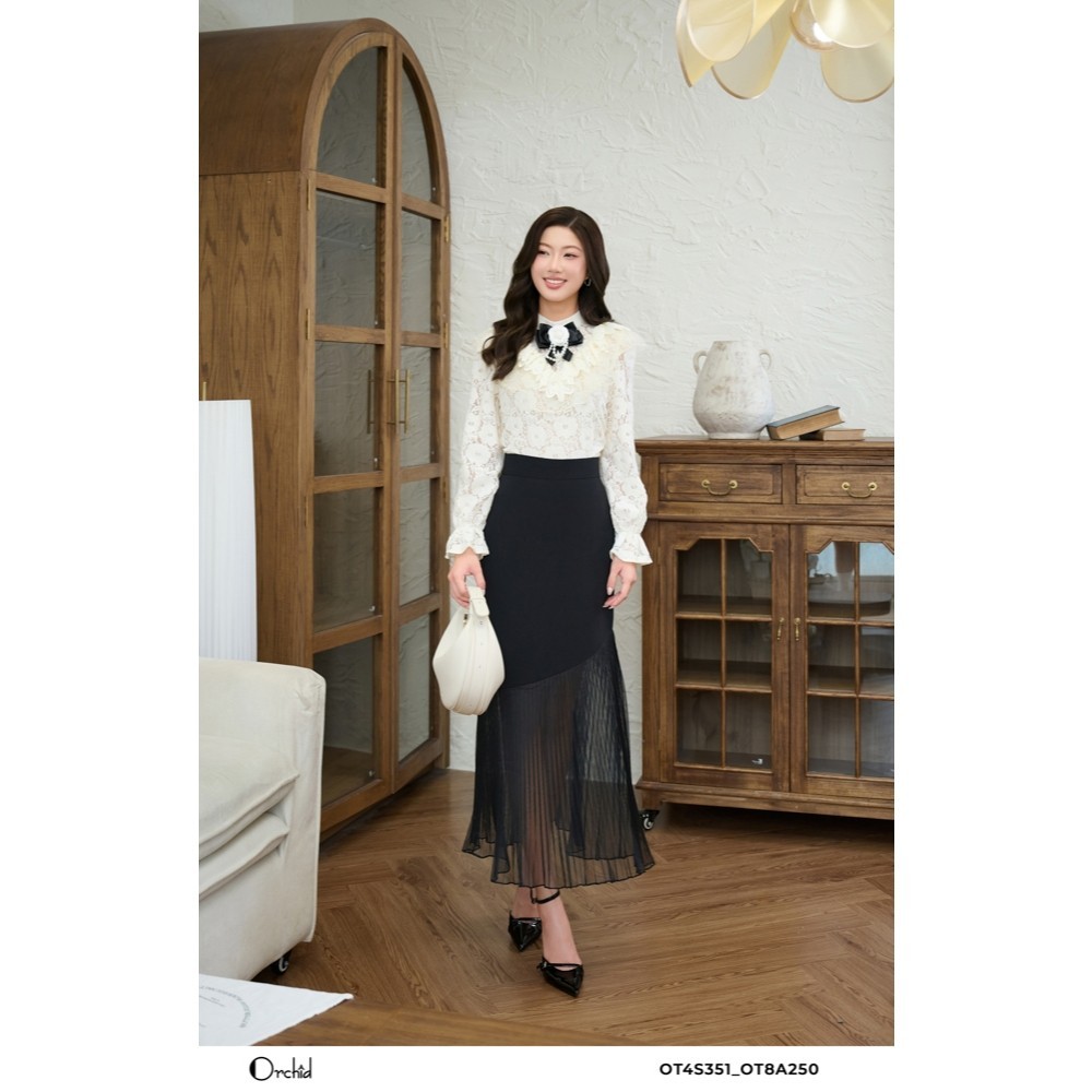 Chân váy juyp tuyết mưa dài dáng suông công sở thanh lịch Orchid – OT8A250