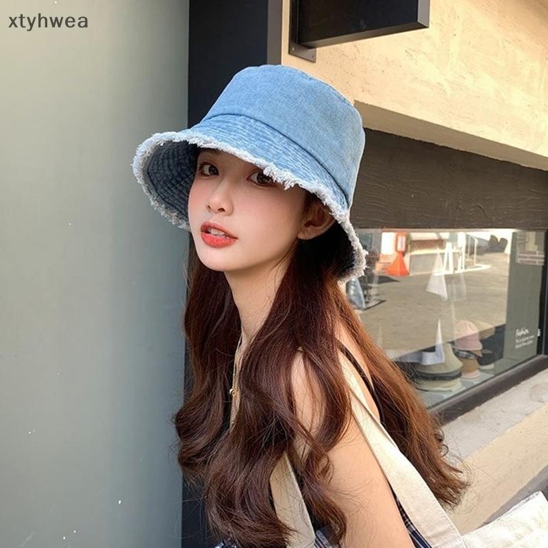 Wea Pot Hat Mũ Denim Nữ Ngư Dân Mũ Chống Nắng Che Mặt Đa Năng Xty
