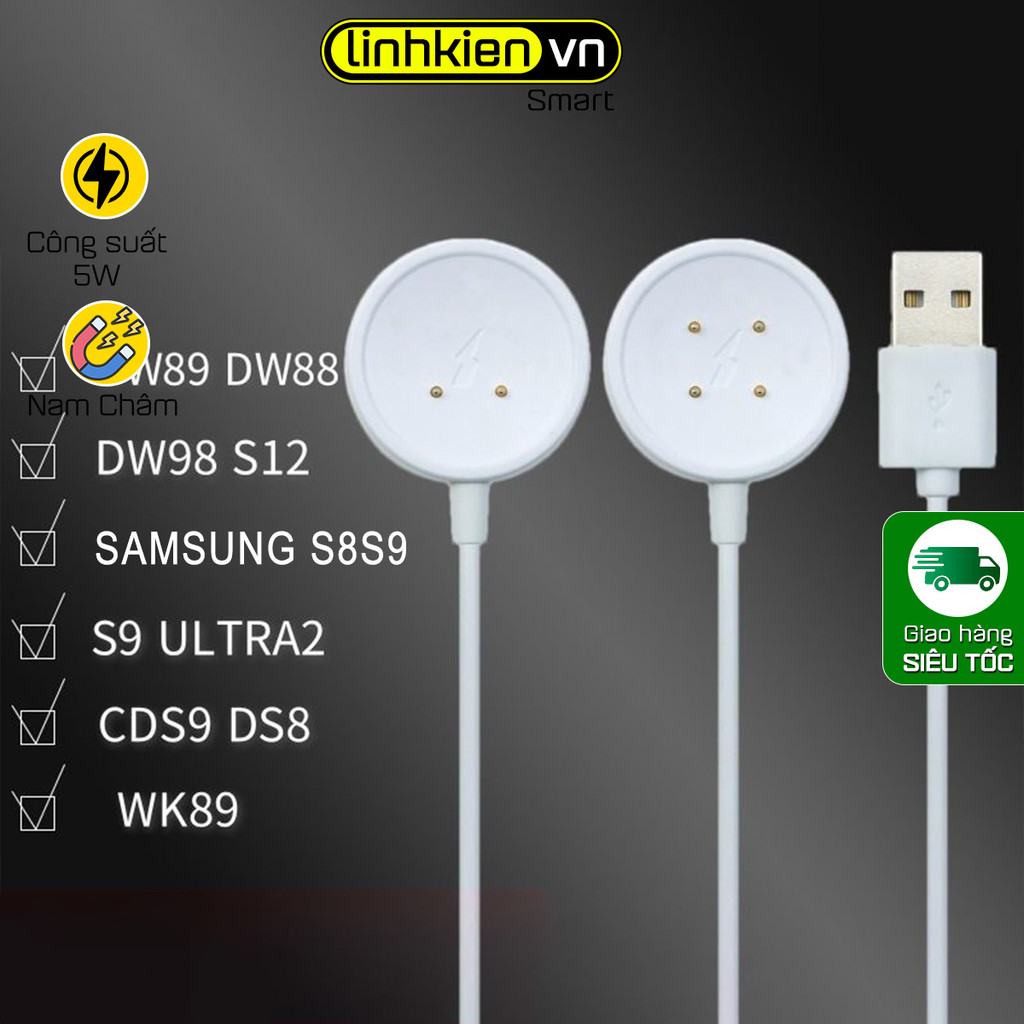 Dây cáp sạc đồng hồ Smart Watch S8 S9 Ultra DW89 CDS9 CD99 DW88 GS29 Đồng Hồ Thông Minh Có Truyền Dữ
