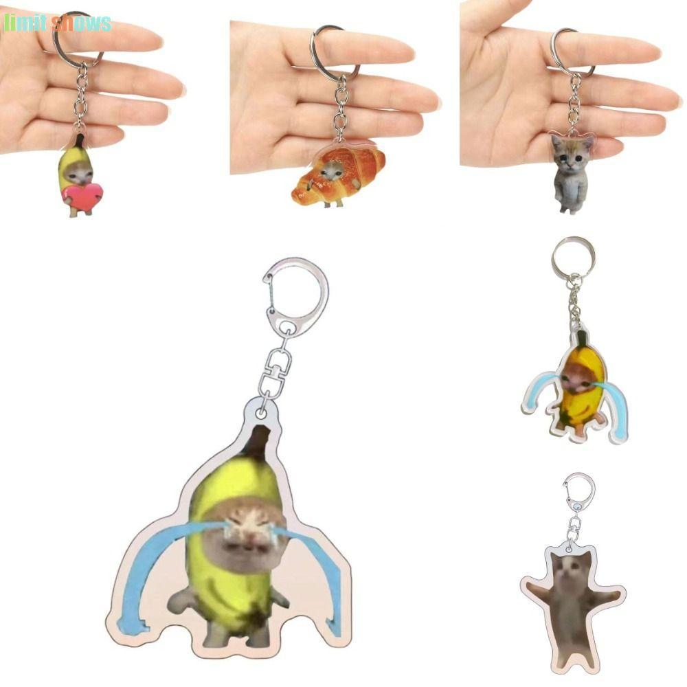 GIỚI HẠN HIỂN THỊ Happy Banana Cat Móc khóa, Mặt dây chuyền Móc khóa Banana Cat Dây chuyền điện thoạ