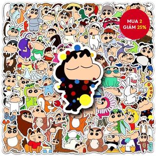  100 Miếng Dán Crayon Shin-chan - Đề Can Vinyl Chống Thấm Nước Cho Laptop Điện Thoại & Ván Trượt  Thiết Kế Anime Ngộ nghĩnh  