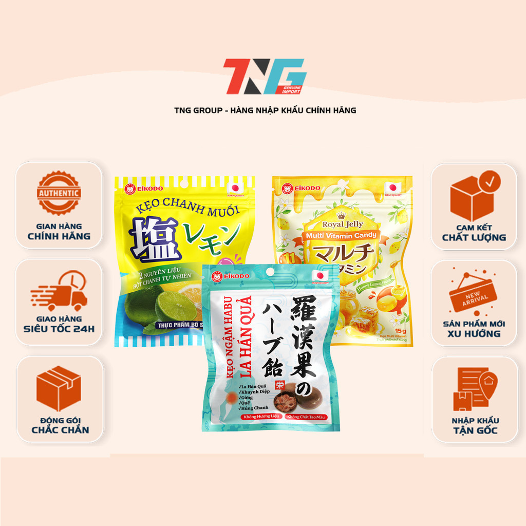 [Combo 5 Gói] Kẹo Ngậm Eikodo 80g – Kẹo Ngậm Đủ Vị, Hàng Chính Hãng Eikodo Việt Nam