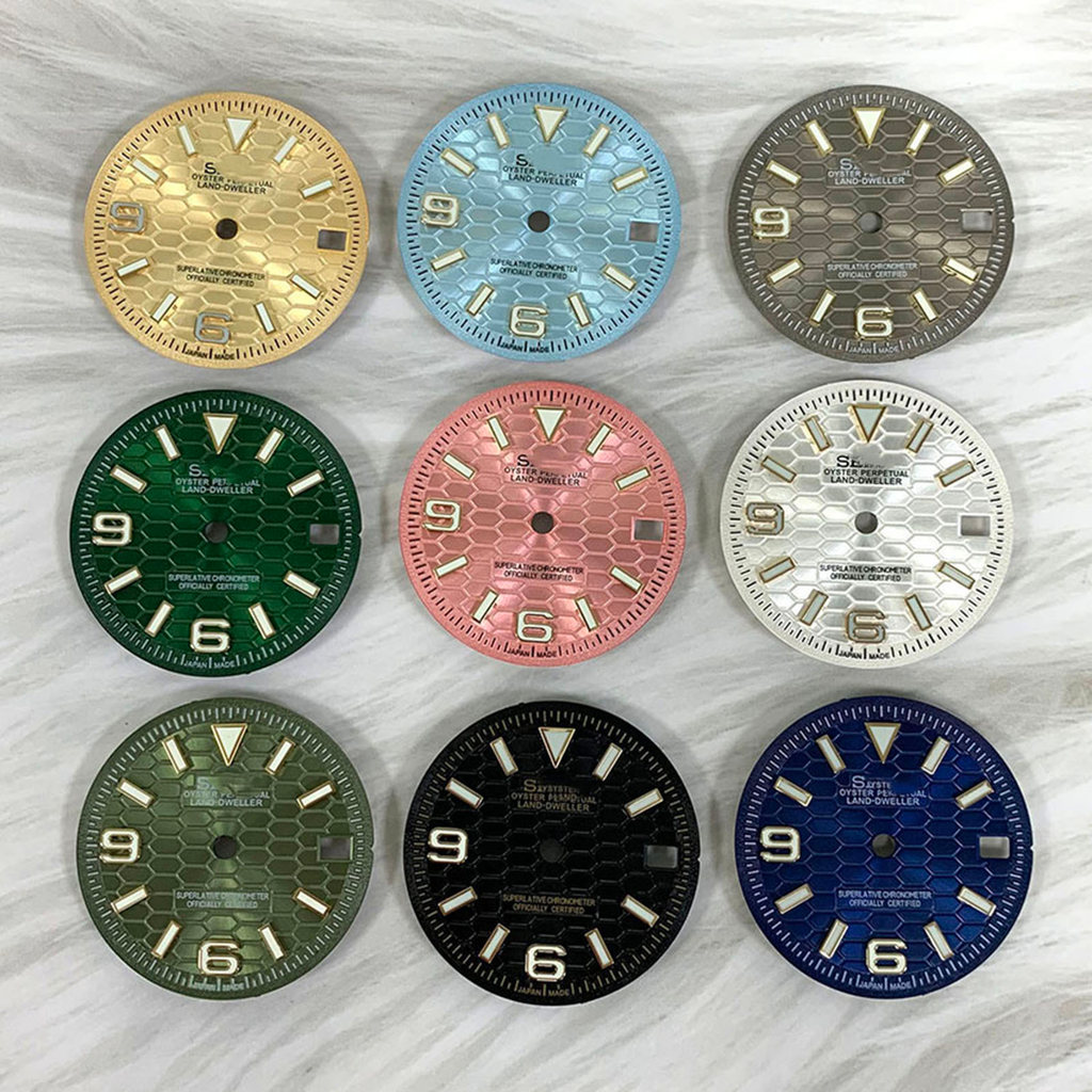 28,5mm Sun Pattern Gloss Watch Dial Digital Nail Watch Phụ kiện cho phong trào tự động NH35 / NH36 N