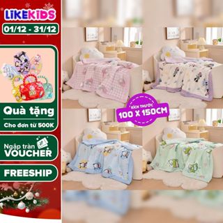  CHĂN MỀN ĐẬU chất lụa lạnh trần bông mềm mại thoáng mát đắp điều hòa kích thước 150x100Cm cho bé - LikeKids 